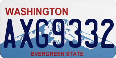 WA license plate AXG9332