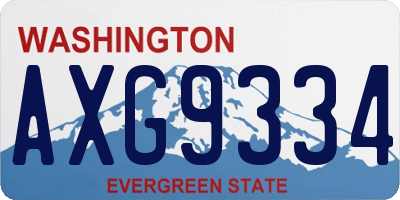 WA license plate AXG9334