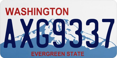 WA license plate AXG9337