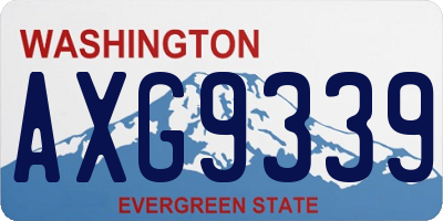 WA license plate AXG9339