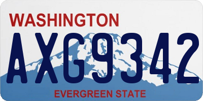 WA license plate AXG9342