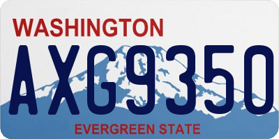 WA license plate AXG9350