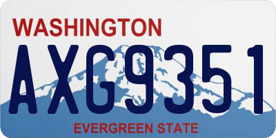WA license plate AXG9351