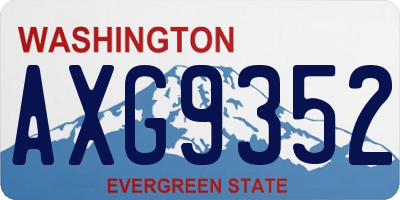 WA license plate AXG9352