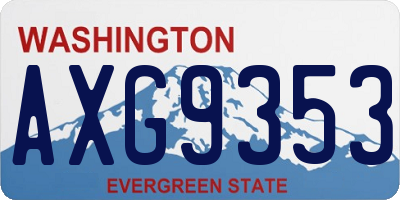 WA license plate AXG9353