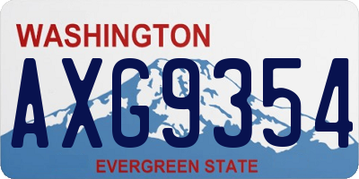 WA license plate AXG9354