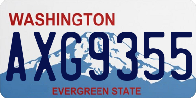 WA license plate AXG9355