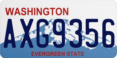 WA license plate AXG9356