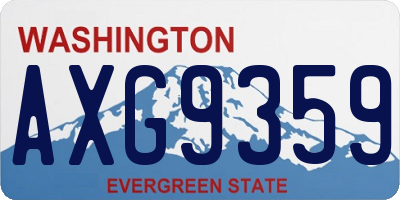 WA license plate AXG9359