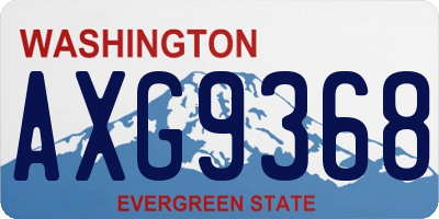 WA license plate AXG9368