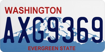 WA license plate AXG9369