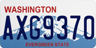 WA license plate AXG9370