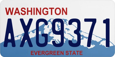 WA license plate AXG9371