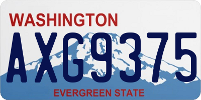 WA license plate AXG9375