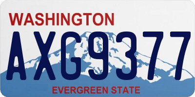 WA license plate AXG9377