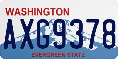 WA license plate AXG9378