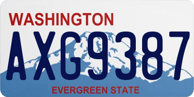 WA license plate AXG9387