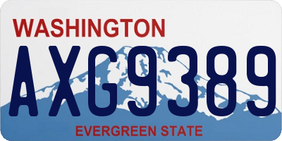 WA license plate AXG9389