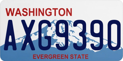 WA license plate AXG9390