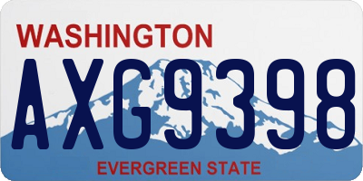 WA license plate AXG9398