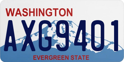 WA license plate AXG9401