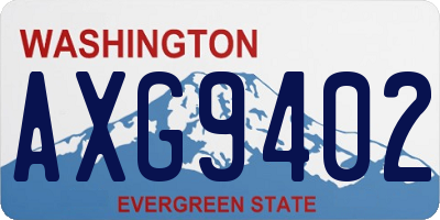 WA license plate AXG9402