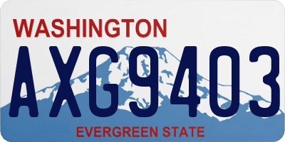 WA license plate AXG9403