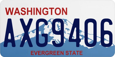 WA license plate AXG9406