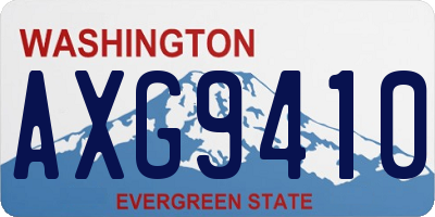 WA license plate AXG9410