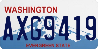 WA license plate AXG9419
