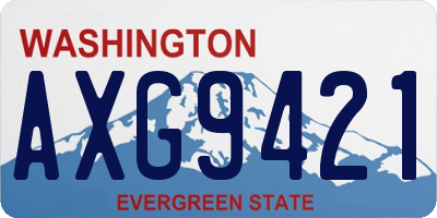 WA license plate AXG9421