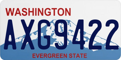 WA license plate AXG9422