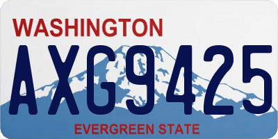 WA license plate AXG9425