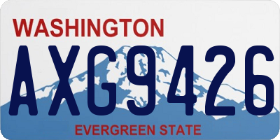 WA license plate AXG9426