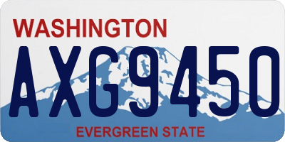 WA license plate AXG9450