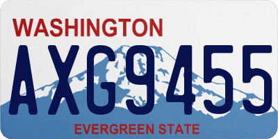 WA license plate AXG9455