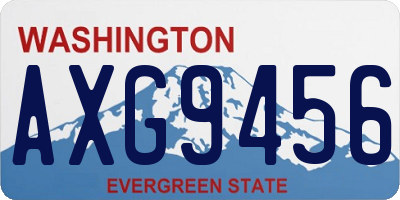WA license plate AXG9456