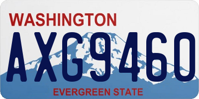 WA license plate AXG9460