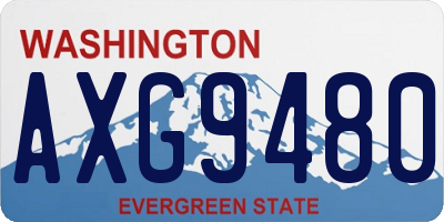 WA license plate AXG9480