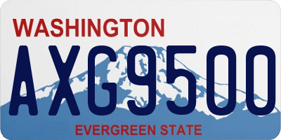 WA license plate AXG9500
