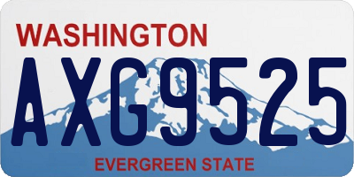 WA license plate AXG9525
