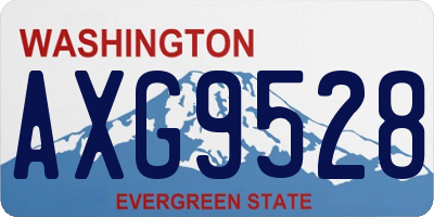 WA license plate AXG9528