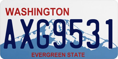 WA license plate AXG9531