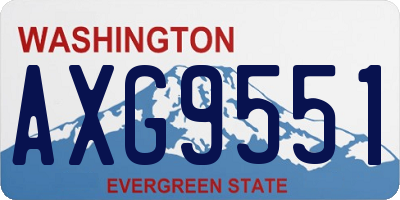 WA license plate AXG9551