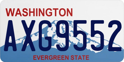 WA license plate AXG9552