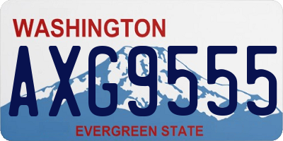 WA license plate AXG9555