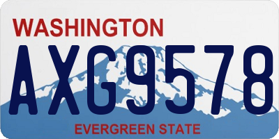 WA license plate AXG9578