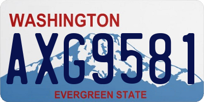 WA license plate AXG9581