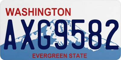 WA license plate AXG9582