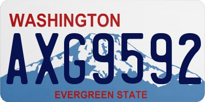 WA license plate AXG9592
